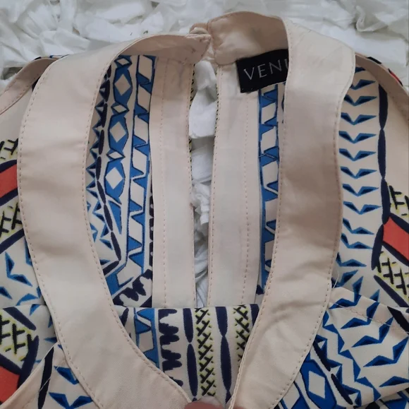 Venus Geometric Print Halter Mini Dress S/M - Picture 6 of 11